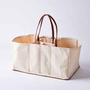 Multi-Pocket Canvas Grocery Tote